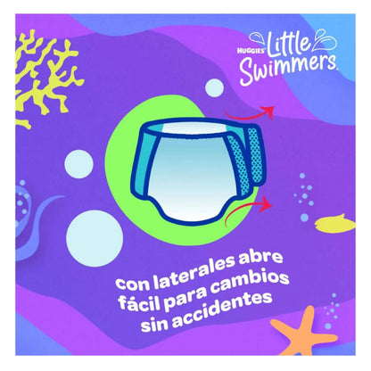 Huggies Little Swimmers Calzoncito Desechable para Nadar, Talla Mediana Unisex, Paquete con 11 piezas, Ideal para bebés de 11 a 15 kg, empaque puede variar