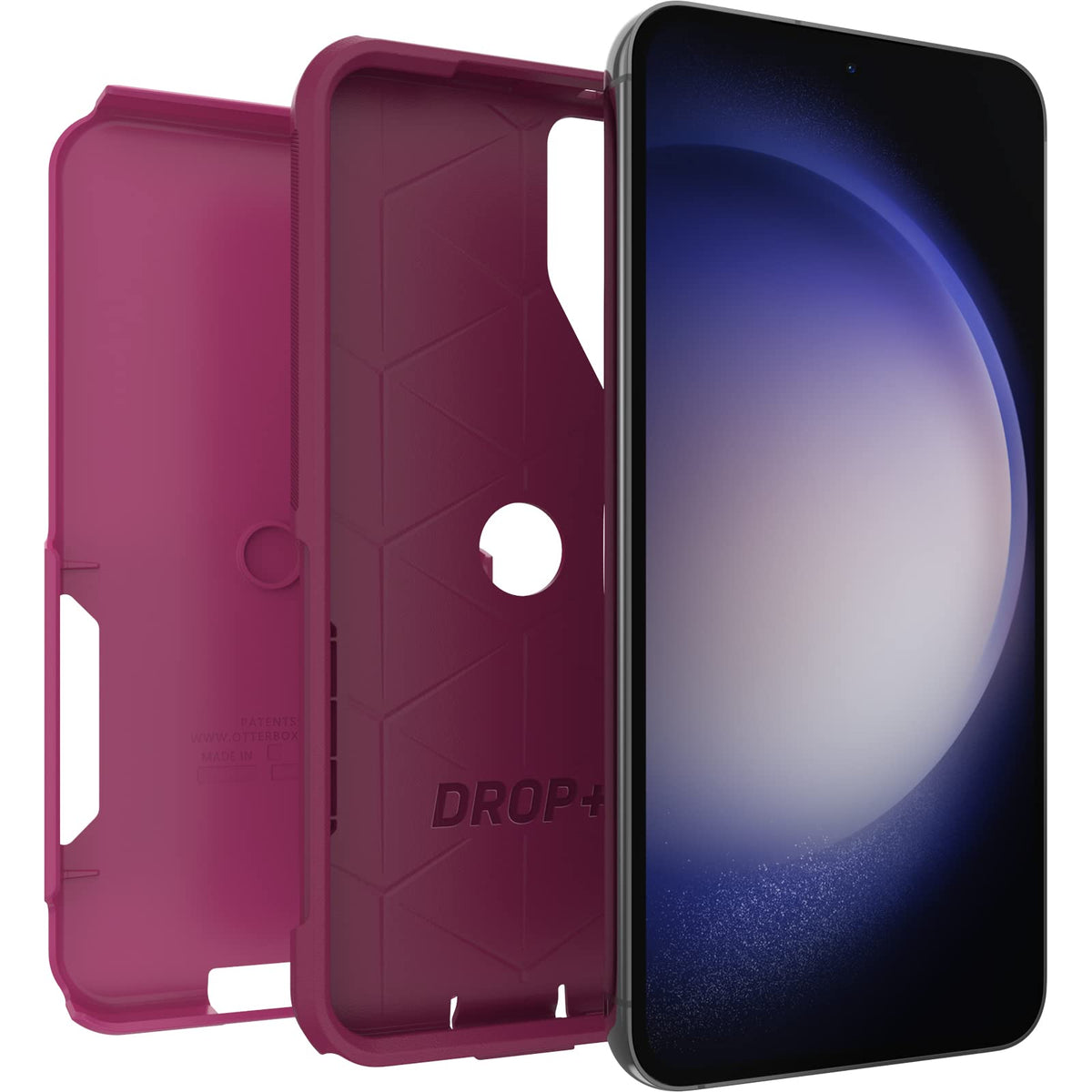 OtterBox - Funda para Galaxy S23+ Commuter Series – INTO The Fuchsia (Rosa), Delgada y Resistente, Apta para el Bolsillo, con protección de Puerto