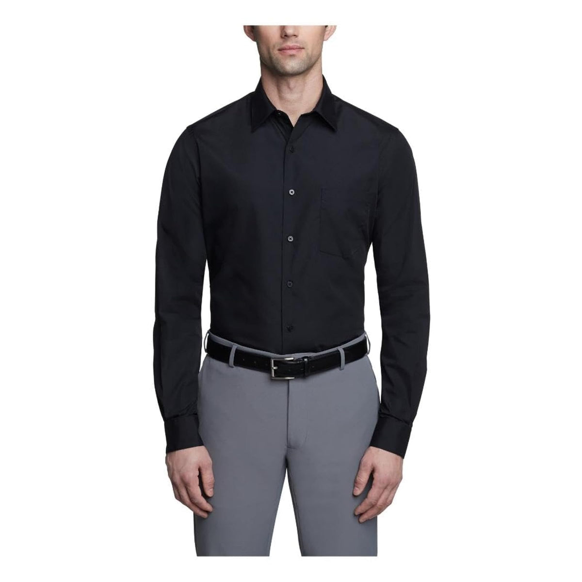 Van Heusen Camisa de Vestir de Manga Larga para Hombre - Negro - - 15.5cm Cuello 32cm-33cm Manga