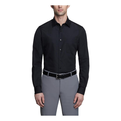 Van Heusen Camisa de Vestir de Manga Larga para Hombre - Negro - - 15.5cm Cuello 32cm-33cm Manga