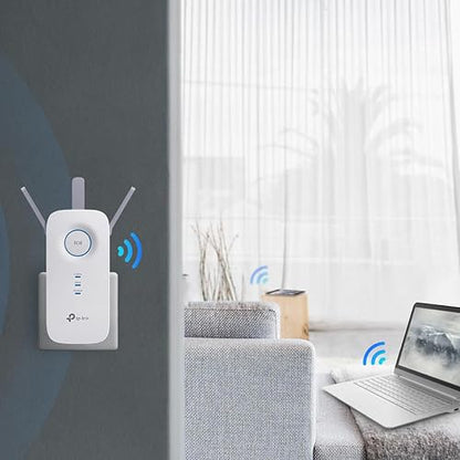 TP-Link RE450 Repetidor WiFi5 AC1750 Extensor Inalámbrico - Doble Banda hasta 1.7Gbps - 1 Puerto Ethernet Gigabit - Cobertura Ampliada con 3 Antenas - App Tether - Configura en Minutos