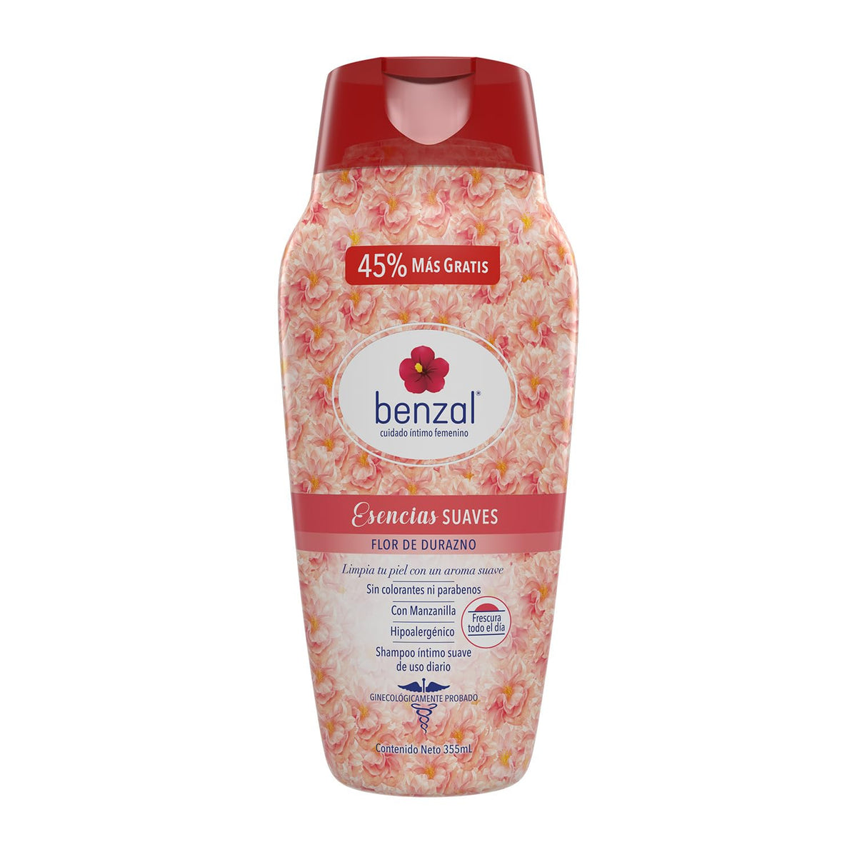 Benzal Wash Jabon Intimo Femenino, Durazno Esencias Suaves, Paquete de 3, 355ml
