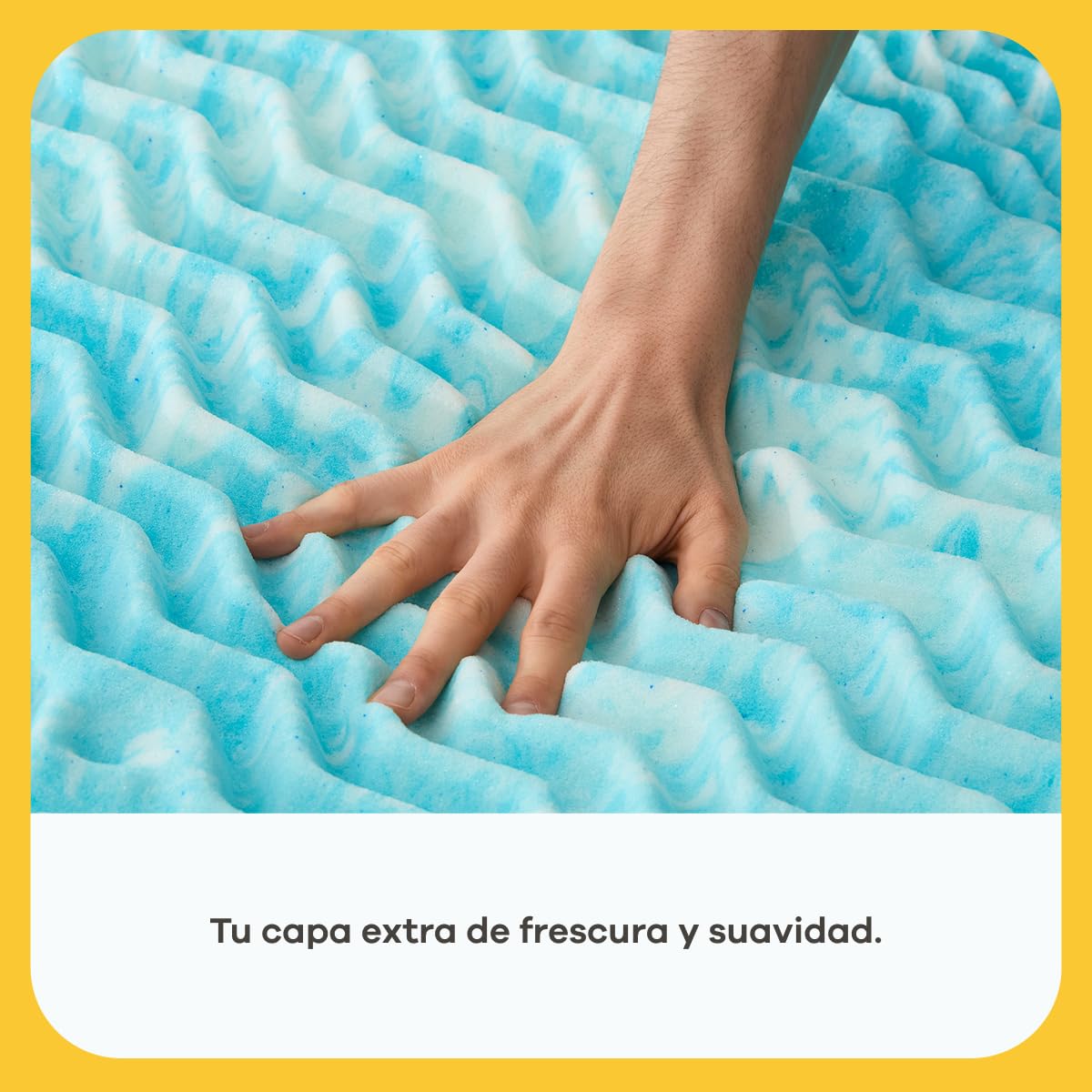 Nooz Cubre Colchón Individual Memory Foam Infusionado con Gel, sobre Colchón Fresco, Colchoneta Espuma Memory Foam 5cm, Suaviza tu Colchon