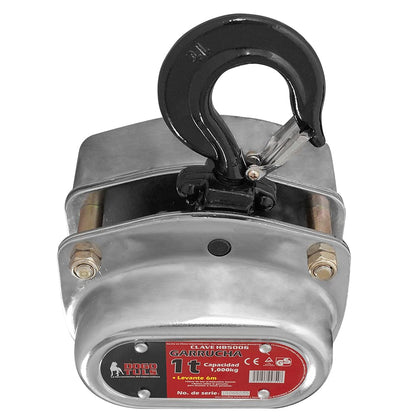 Dogotuls HB5006 Garrucha cromada 1Ton con cadena de 6m 4:1