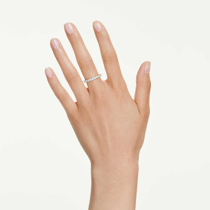 Anillo Swarovski Matrix Vittore, corte redondo, blanco, baño en tono dorado