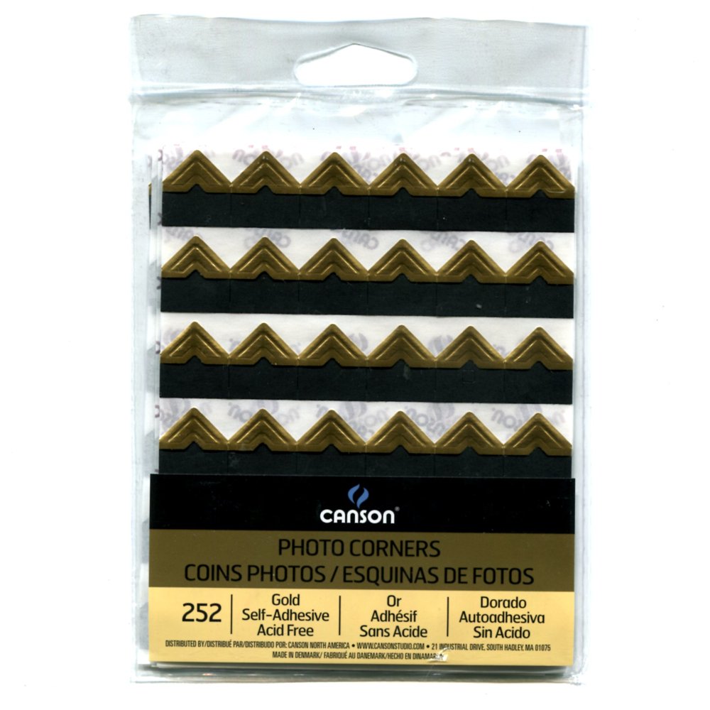 CANSON 100510401 Self Adhesive Photo Corners, Gold