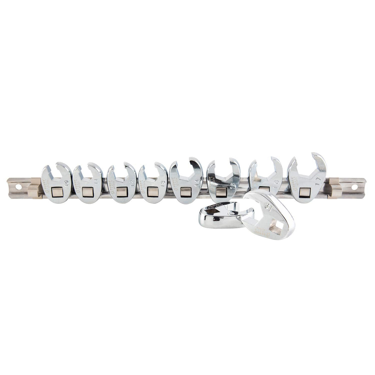 SUNEX TOOLS 9710M - Juego de llaves métricas de tuerca de cuervo de 3/8 pulgadas, tamaño 10, tamaño 19, 10 piezas - Juego de llaves métricas de 3 - 8"