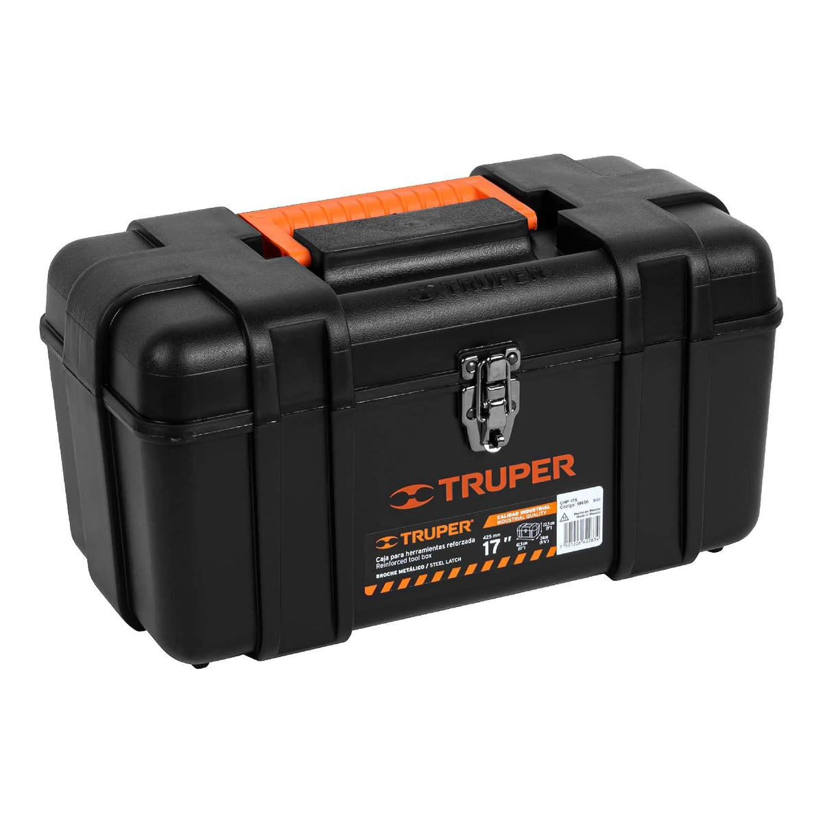 Truper Caja Plástica Industrial para Herramientas - 17" x 10" x 9" (43 cm x 25 cm x 23 cm) - Caja