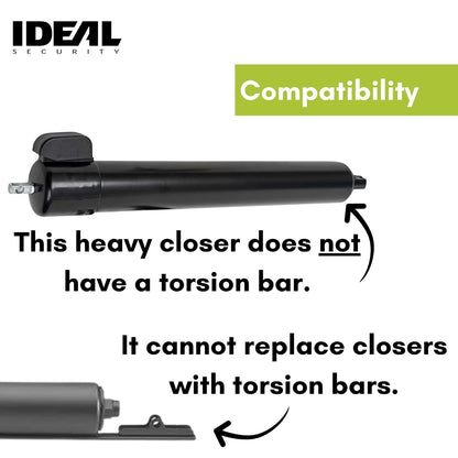 Ideal Security 9700 Heavy Touch & Hold Storm y Cierrapuertas de visualización, 11.5 pulgadas, negro
