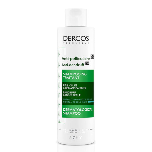 Vichy Dercos Shampoo Dermatológico Anti-Caspa Cabello Normal a Graso 200ml | Elimina 100% de Caspa Visible y su Reaparición, Reduce Comezón desde 1er Uso, con Ácido Salicílico y Selenio DS