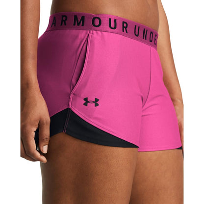 Under Armour 1344552 Shorts de Entrenamiento Play Up 3.0 para Mujer, Talla M, Color Rosa
