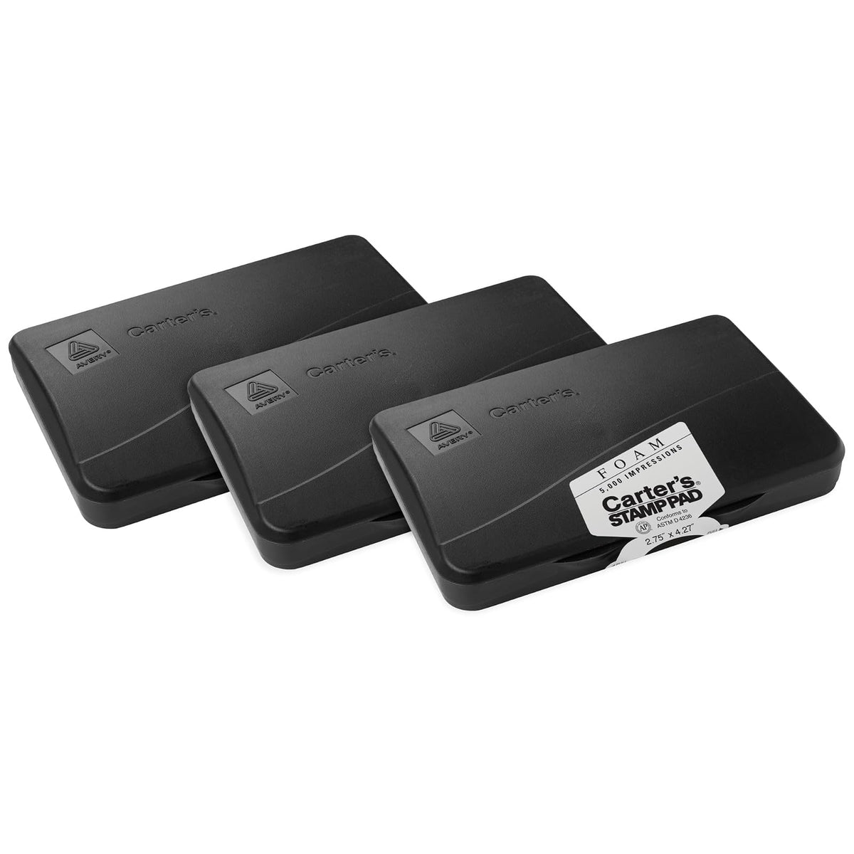 Carter's - Almohadilla de espuma negra para sellos de 2.75 x 4.27 pulgadas, paquete de 3 (25603)