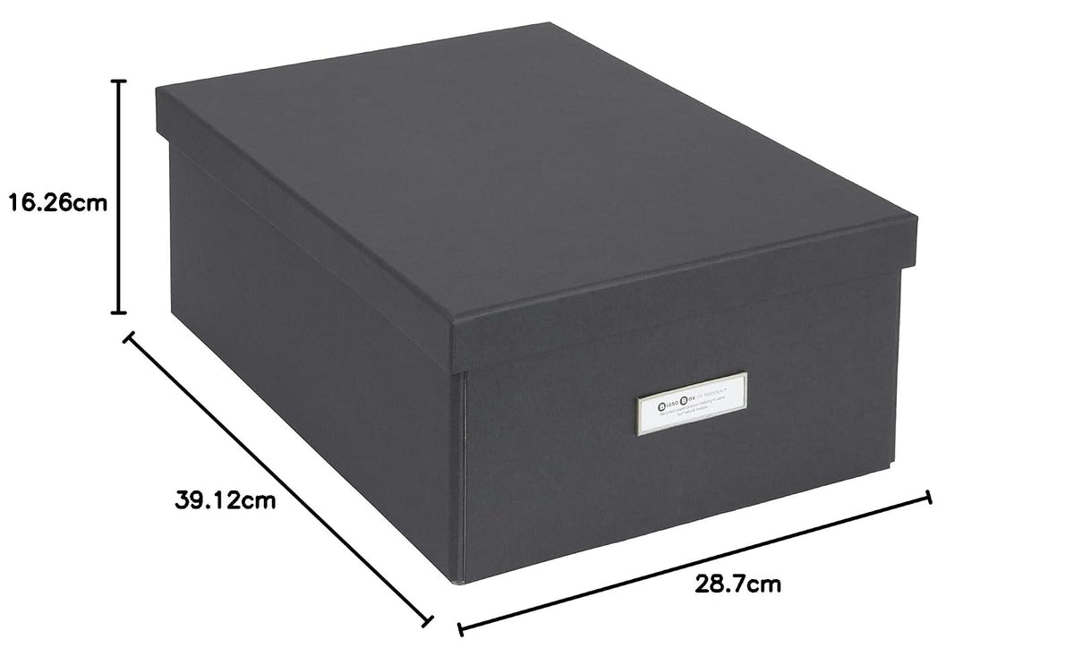 Bigso Katia - Caja de Almacenamiento Plegable con Marco de Etiqueta para una fácil identificación, Montaje Sencillo sin Herramientas, Cajas de Almacenamiento Decorativas con Tapas, 11.3 x 15.4 x 6.4
