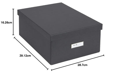 Bigso Katia - Caja de Almacenamiento Plegable con Marco de Etiqueta para una fácil identificación, Montaje Sencillo sin Herramientas, Cajas de Almacenamiento Decorativas con Tapas, 11.3 x 15.4 x 6.4