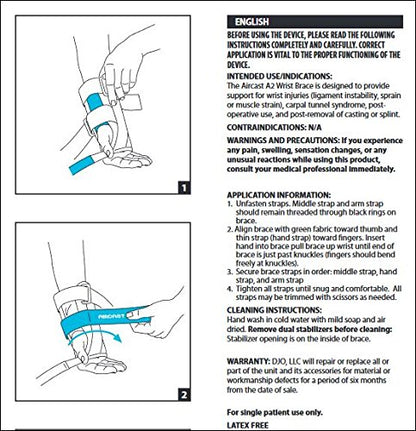 Aircast A2 Wrist Support Brace with Thumb Spica