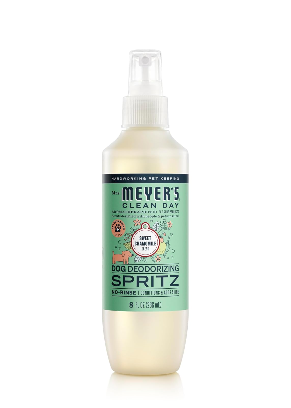 Mrs. Meyer’s Dog DeodSpritz Manzanilla Dulce 236 ml | Spray desodorante para perros con aroma a manzanilla | Refresca, calma y elimina olores