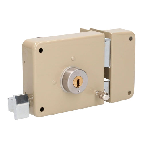 Lock 14CS Cerradura de sobreponer función instala fácil, derecha, llave de puntos, blíster