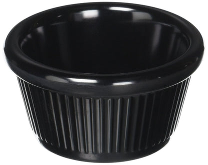 Winco Ramekins estriados, 2 onzas, negro