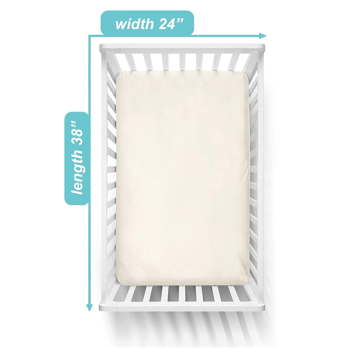 American Baby Company 3 Piece Cotton Value Jersey Knit Fitted Portable Mini Sheet, Ecru, 24" x 38" x 5"