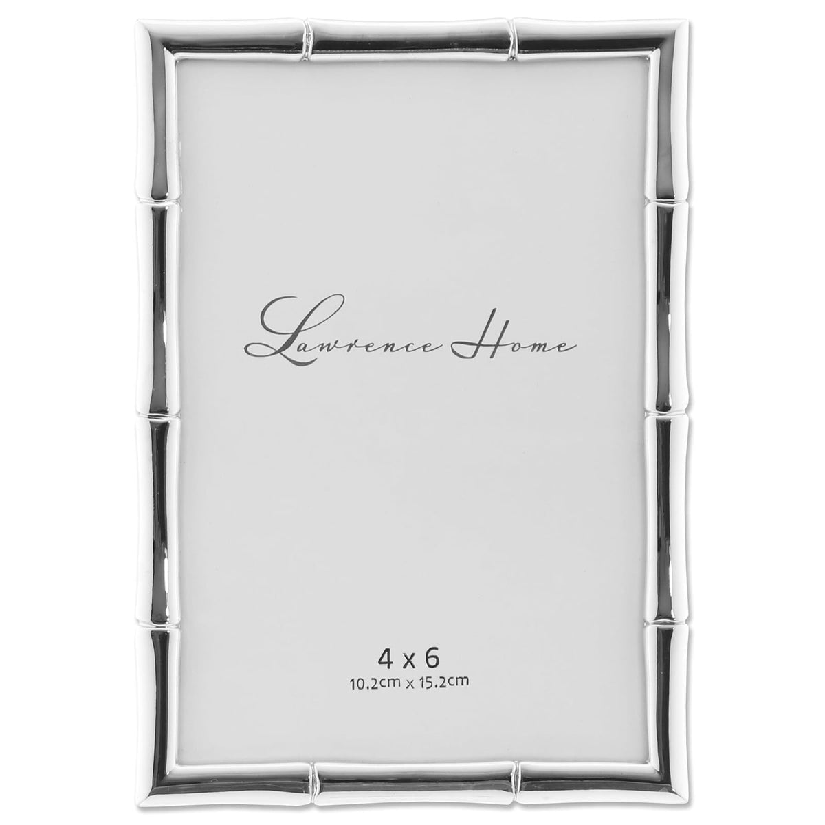 Lawrence Frames Marco de Metal con Diseño de Bambú, Dorado - 10.16 x 15.24 cm (4x6 pulg) - Plata