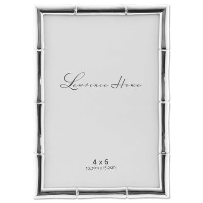 Lawrence Frames Marco de Metal con Diseño de Bambú, Dorado - 10.16 x 15.24 cm (4x6 pulg) - Plata
