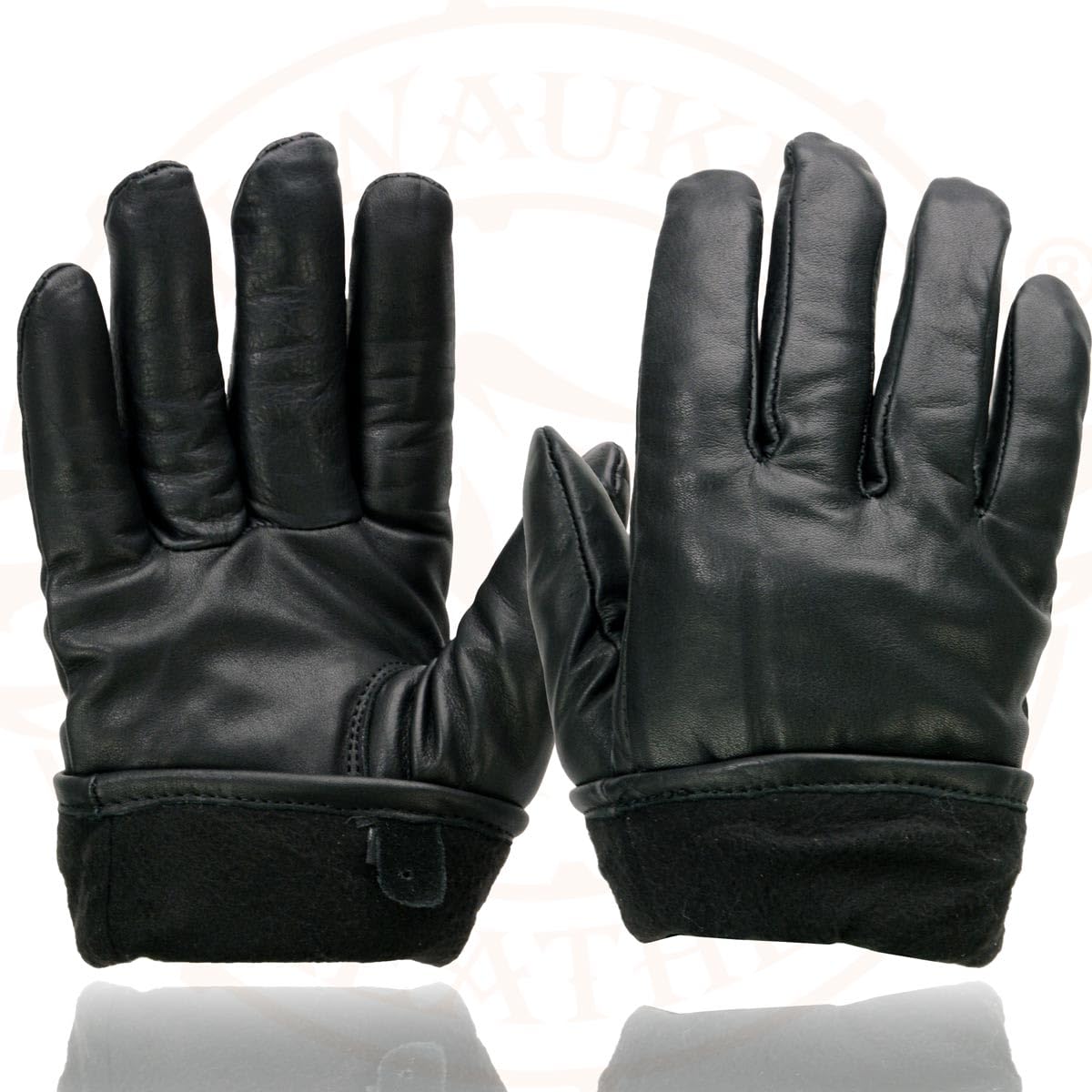 Milwaukee Leather Guantes de Piel SH734 para Motocicleta con Forro Térmico Talla L Negro