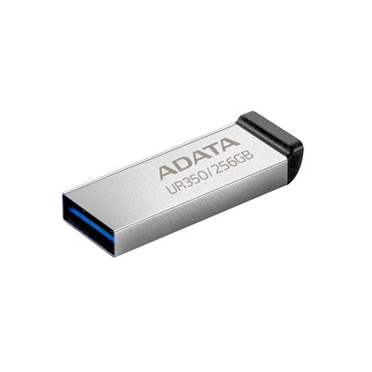 ADATA 256 GB Memoria Flash USB 3.2 Diseño sin Tapa Material Metalico (Modelo UR350-256G-RSR/BK)