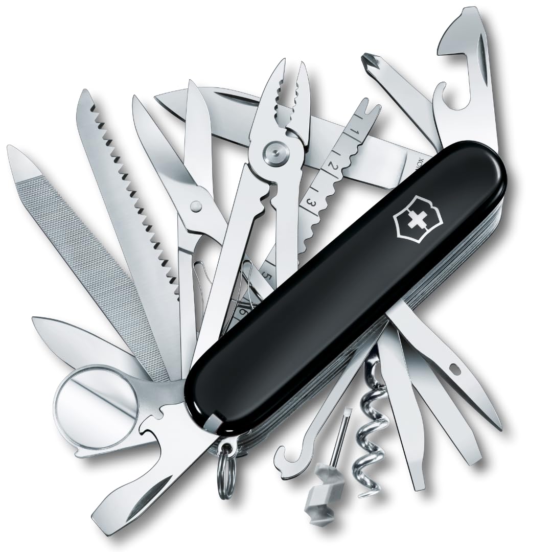 Victorinox Swiss Army SwissChamp Navaja Multiusos, 33 Funciones - Negro - Multiherramienta