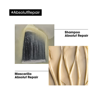 L'Oréal Professionnel |Absolut Repai Kit Shampoo+Mascarilla | Para cabello grueso y dañado. Kit profesional que repara y nutre, recuperando suavidad y brillo con Gold Quinoa.