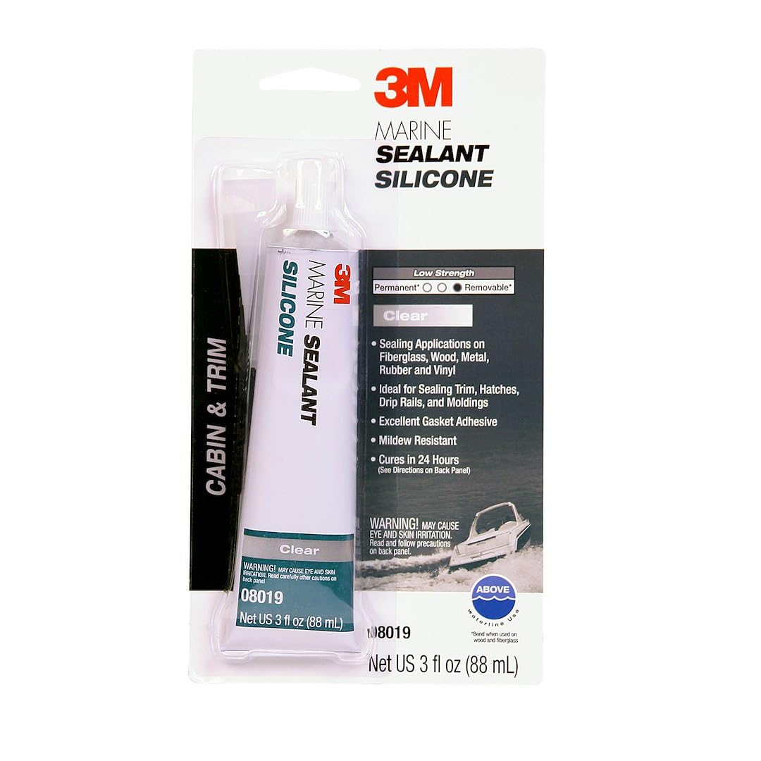 3M Sellador de Silicona Grado Marino para Barcos y Casas Rodantes - Transparente - 3 fl oz