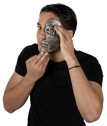 Ghoulish Productions Aplicación De Látex Half Mask Cyborg - Pegatina De Halloween - Ideal Para Maquillajes Decoración Halloween Terror Miedo Fiesta Temática