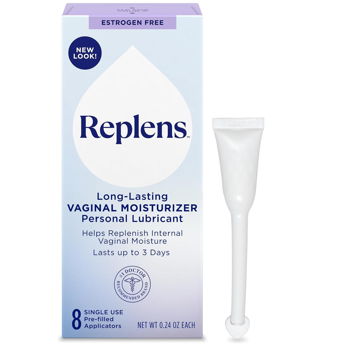 Replens Long-Lasting Vaginal Moisturizer, 8 Count (Pack of 1)