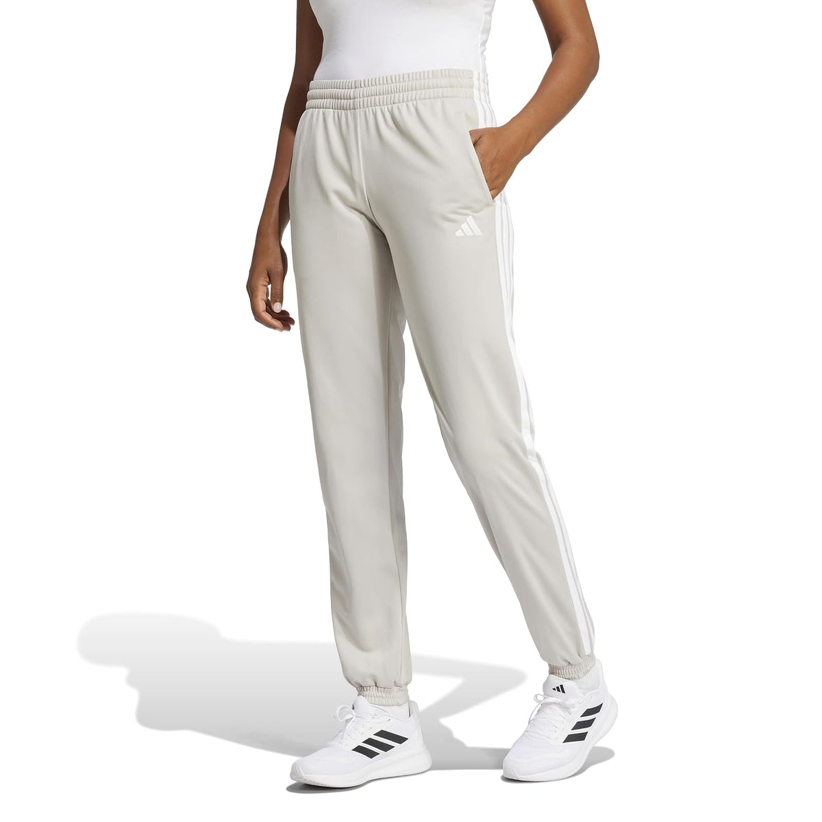 adidas Tricot Pantalón Deportivo 3 Rayas Mujer - M - Wonder Alumina - White