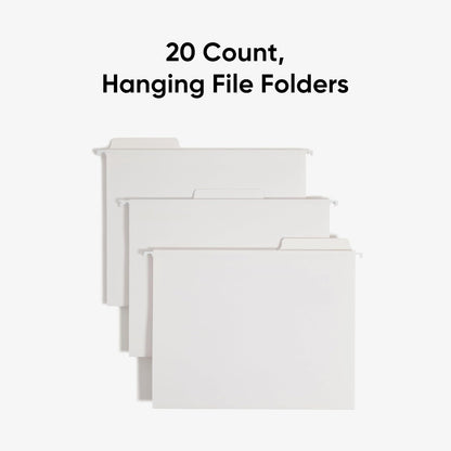Smead FasTab - Carpeta para colgar archivos, 1/3 de corte, tamaño carta, blanco, 20 por caja (64002)
