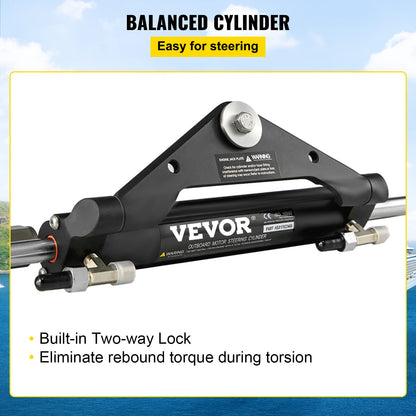 VEVOR Cilindro de dirección hidráulica, HC4645H de Montaje Frontal hidráulico Fuera de borda, Apto para dirección de Barcos de hasta 150 HP