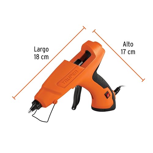 Truper Pipe-1/2-g, Pistola para Silic?n El?ctrica | 80 W, 127 V, Barra de 1/2", Soporte Met?lico Plegable, Grip Antiderrapante, Incluye 2 Barras de Silic?n