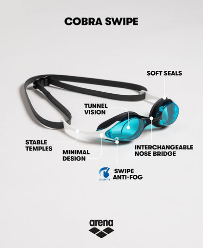 Arena - anteojos de natación unisex para adultos, con diseño hidrodinámico de policarbonato, espejo/lente antiespejo, diseño hidrodinámico
