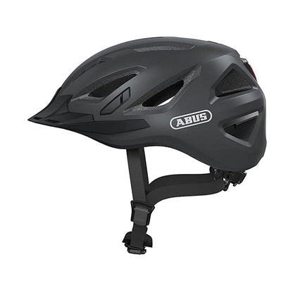ABUS Stadthelm Urban-I 3.0 - Fahrradhelm mit Rücklicht, Schirm und Magnetverschluss - für Damen und Herren - XL (61-65 cm) - Negro (titan)