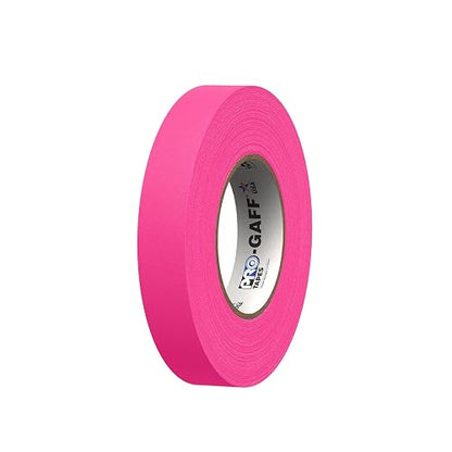 Pro Tapes - - Cinta mate Pro Gaff con adhesivo de goma, 24 mil x 45 m, color Rosado Fluorescente, (paquete de 1)