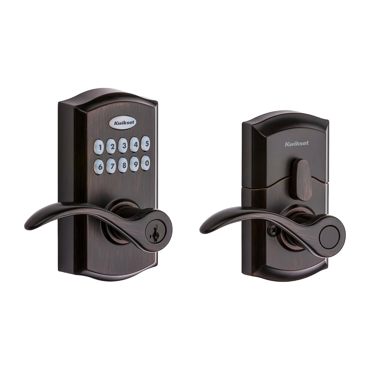 Kwikset SmartCode 955 - Cerradura electrónica para puerta, Tradicional, Venetian Bronze