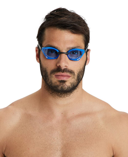 Arena Unisex Cobra Core Swipe Anti-Fog Racing Swim Goggles for Men and Women Polycarbonate Mirror Lens, Emerald/Cyber Lime