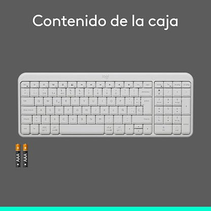 Logitech K250 Teclado Compacto Bluetooth para Windows, ChromeOS ó iOS, Batería de 12 Meses - Color Blanco