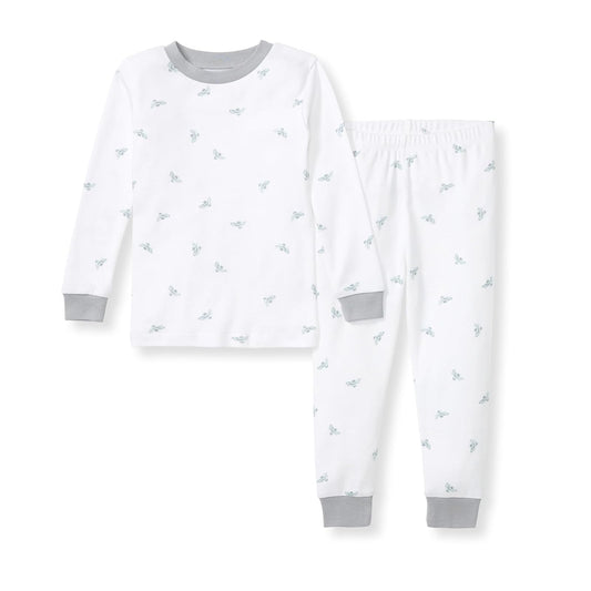 Burt's Bees Baby pijama de 2 piezas de algodón orgánico - Blue dorado Bee - 8 Años