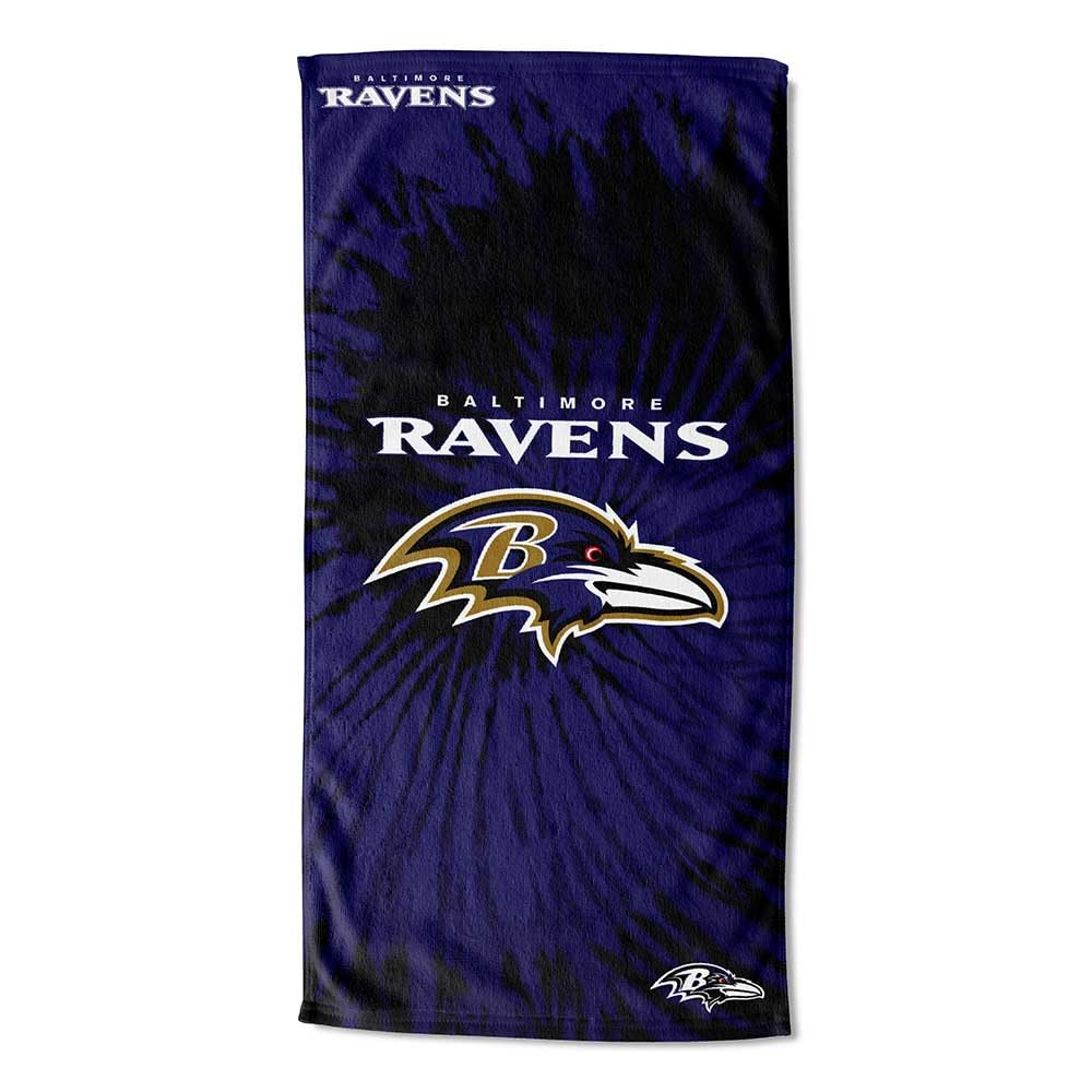 Northwest NFL - Toalla de Playa Unisex para Adultos - Los cuervos de Baltimore - 30" x 60" - Psychedelic