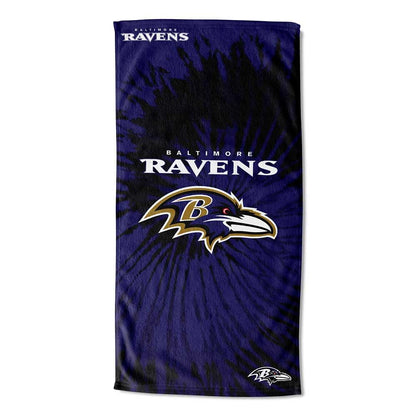 Northwest NFL - Toalla de Playa Unisex para Adultos - Los cuervos de Baltimore - 30" x 60" - Psychedelic
