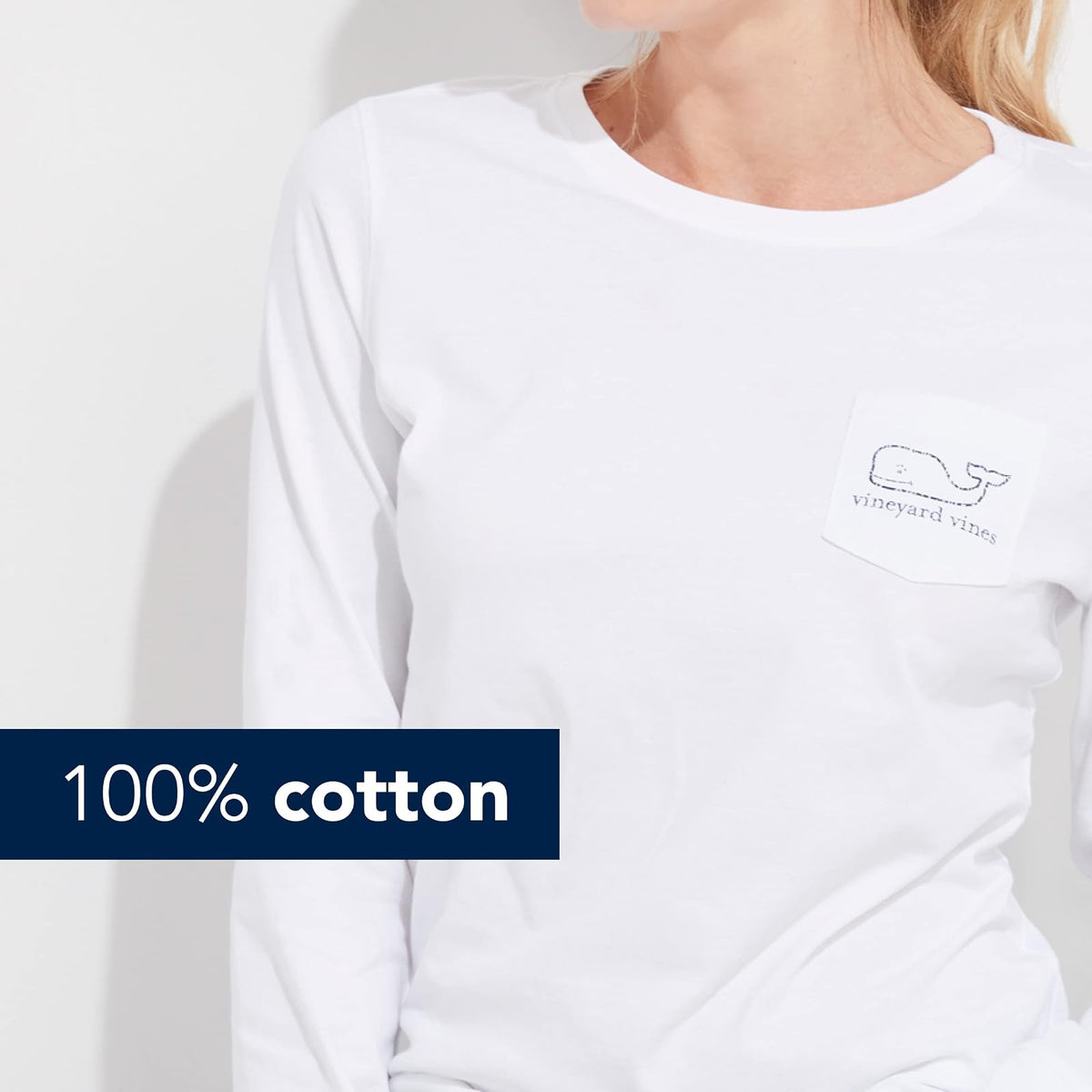 Vineyard Vines Long Sleeve Vintage Whale Pocket T-Shirt Camiseta Mujer