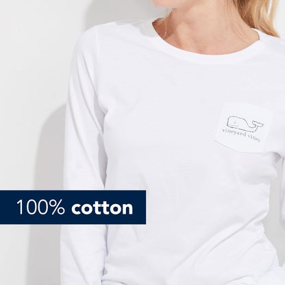 Vineyard Vines Long Sleeve Vintage Whale Pocket T-Shirt Camiseta Mujer