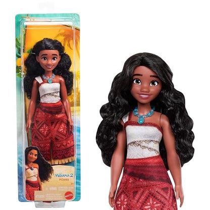 Moana 2 Muñeca Moana Disney con Cabello Ondulado Articulaciones Móviles Vestido Inspirado En La Película Y Accesorios para Niñas De 3 Años En Adelante