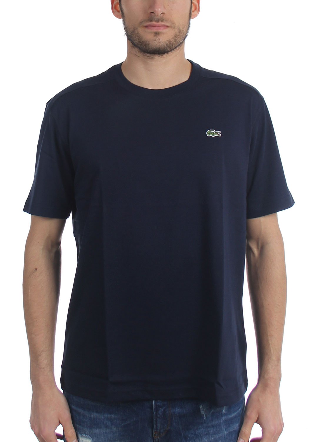 Lacoste Playera Sport regular fit de algodón transpirable y manga corta para hombre Regular fit Sin cierre - XXL - Azul marino