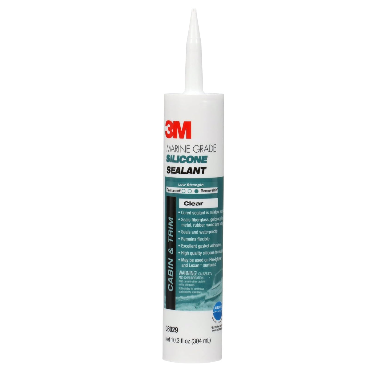 3M Sellador de Silicona Grado Marino para Barcos y Casas Rodantes - Transparente - 10 fl oz